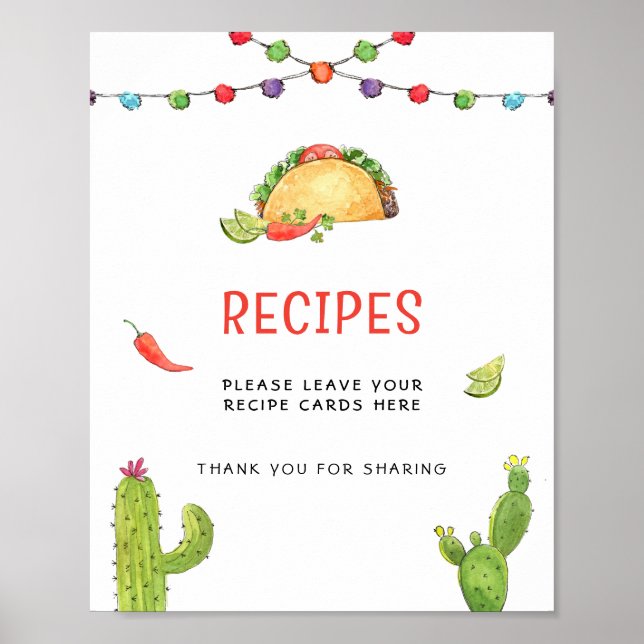 Affiche Panneau de table pour carte de recette de tacos me (Devant)