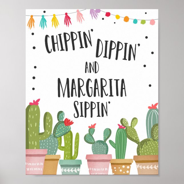 Affiche Panneau de table pour fête Chippin Dippin Margarit (Devant)