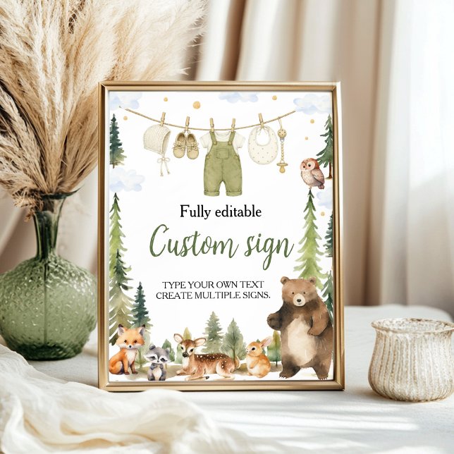Affiche Panneau de table pour fête de baby shower sur les  (Créateur téléchargé)
