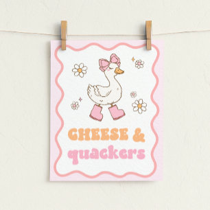 Affiche Panneau de table Silly Goose Fromage & Quackers