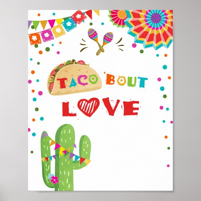 Affiche Panneau de table Taco Bout Love Fiesta mexicain de (Devant)
