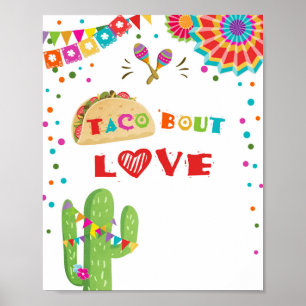 Affiche Panneau de table Taco Bout Love Mexicaine Cactus F