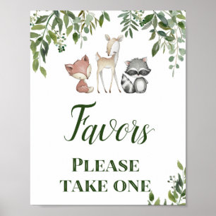 Affiche Panneau de table verte en bois - Symbole des Faveu