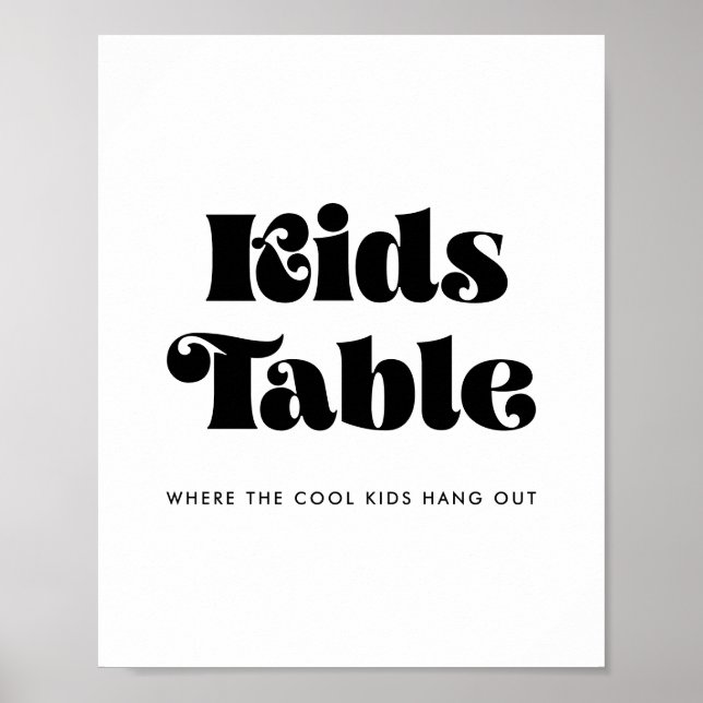 Affiche Panneau de table vintage Retro Script Kids (Devant)