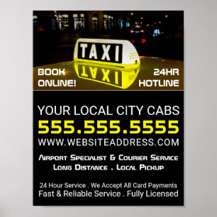 Affiche Panneau de taxi, Taxi Cabine firme publicité