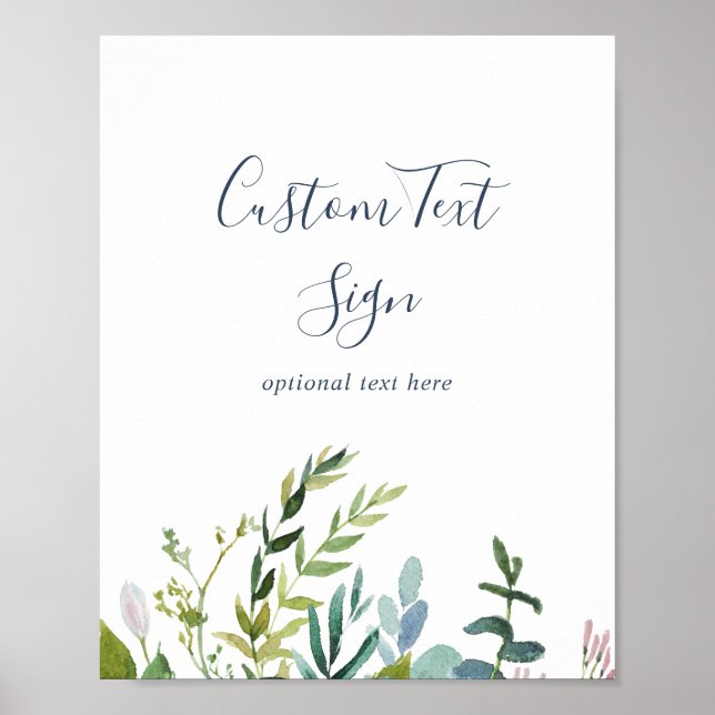 Affiche Panneau de texte personnalisé de verdure d'été (Devant)