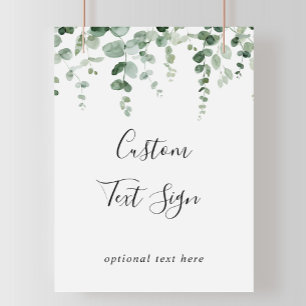 Affiche Panneau de texte personnalisé Éucalyptus Minimalis
