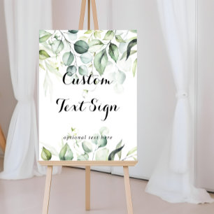 Affiche Panneau de texte personnalisé Eucalyptus verdure A