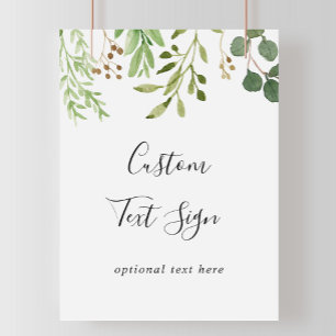 Affiche Panneau de texte personnalisé floral marron simple