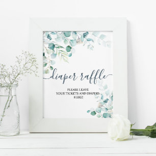 Affiche Panneau de tirage au sort de couche avec feuilles 