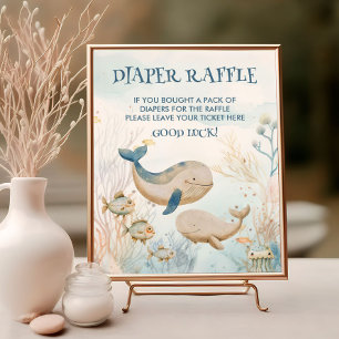 Affiche Panneau de tirage au sort de couche bébé Baleine s