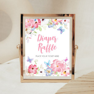 Affiche Panneau de tirage au sort de couche Papillon Flora