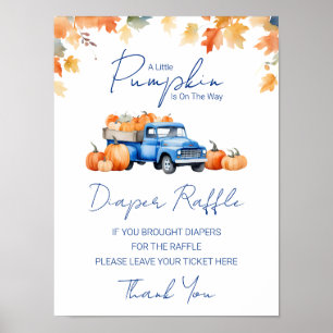 Affiche Panneau de tombola de couches Little Pumpkin Baby 