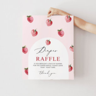Affiche Panneau de tombola de fraise. Rolle de berry