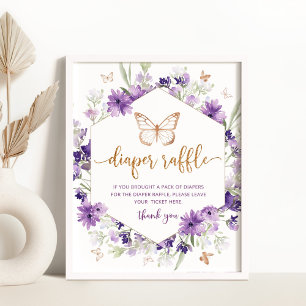 Affiche Panneau de tombola papillon