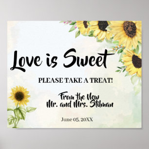 Affiche Panneau de tournesols de mariage de Baby Shower de
