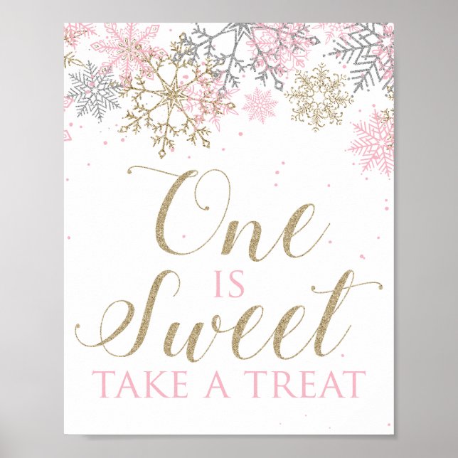 Affiche Panneau de traitement sucré de Onederland d'hiver (Devant)