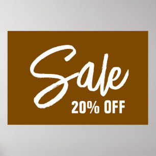 Affiche Panneau de vente à 20% de réduction, grande affich