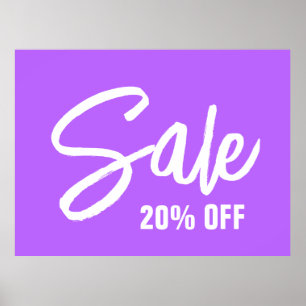 Affiche Panneau de vente à 20% de réduction, grande affich