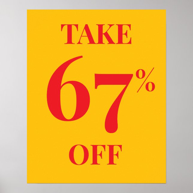 Affiche Panneau de vente avec taux de remise personnalisab (Devant)