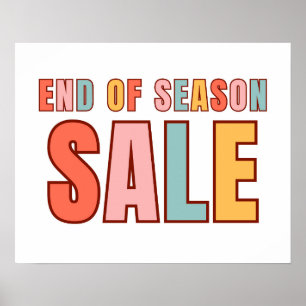 Affiche Panneau de vente de fin de saison, vente au détail
