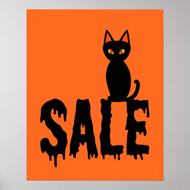 Affiche Panneau de vente Halloween, Enseigne de vente de b (Devant)