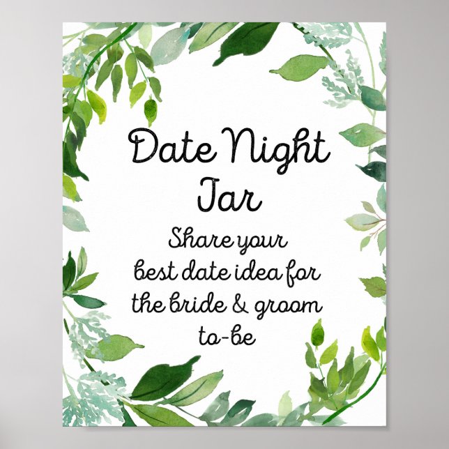Affiche Panneau de verdure botanique - Jar de nuit (Devant)