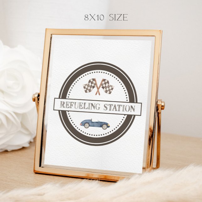 Affiche Panneau de voiture Marine Blue Race (Créateur téléchargé)