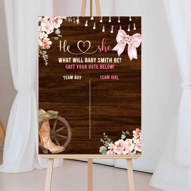 Affiche Panneau de vote de révélation de genre floral en b (Créateur téléchargé)