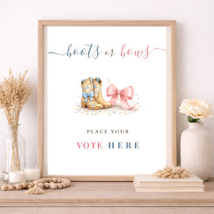 Affiche Panneau de vote pour la révélation du sexe Bottes