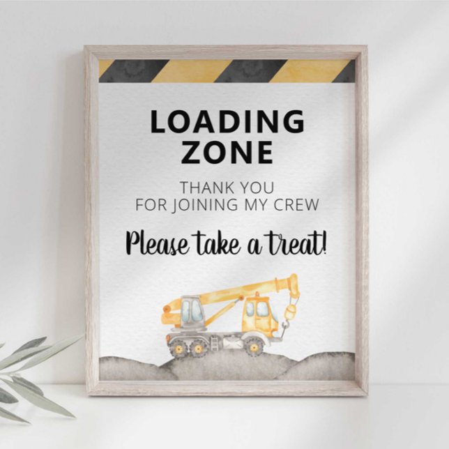 Affiche Panneau de zone de chargement de camion de constru (Créateur téléchargé)
