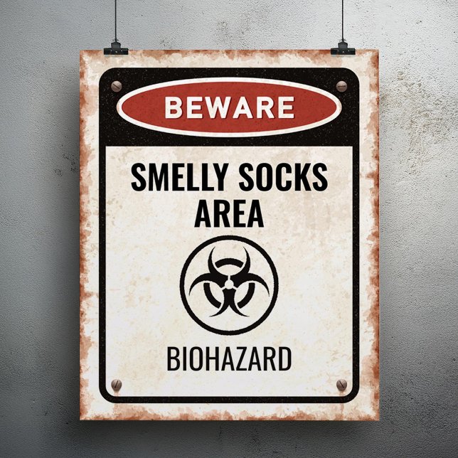 Affiche Panneau de zone de chaussettes malodorantes avec i (Créateur téléchargé)