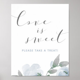 Affiche Panneau d'eau douce bleu poussiéreux de mariage L'
