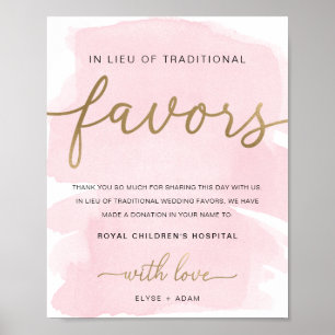 Affiche Panneau d'eau rose en or au lieu de faveurs