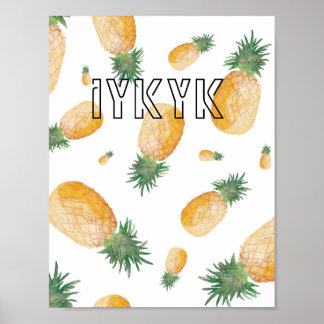 Affiche Panneau décoratif à l'esthétique de l'ananas 'iyky