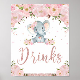 Affiche Panneau décoratif de boissons pour Baby Shower élé