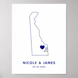 Affiche Panneau Delaware, Bienvenue Mariage ou Réception 