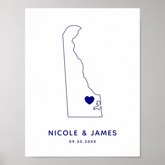 Affiche Panneau Delaware, Bienvenue Mariage ou Réception  (Devant)