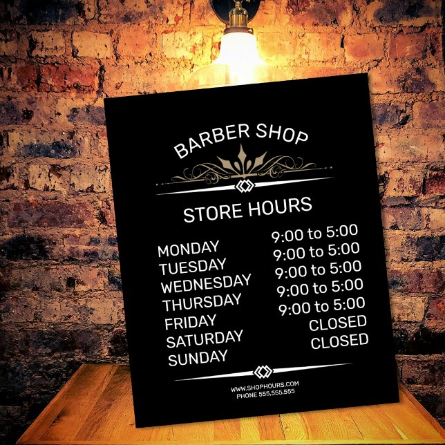 Affiche Panneau des heures d'ouverture de la boutique de d (Créateur téléchargé)