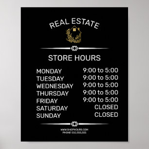 Affiche panneau des heures d'ouverture d'un magasin de dét
