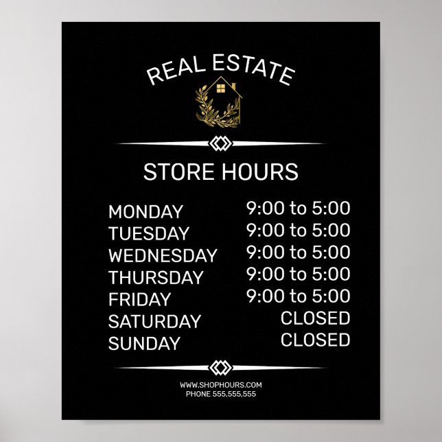Affiche panneau des heures d'ouverture d'un magasin de dét (Devant)