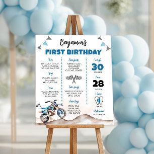 Affiche Panneau d'étape de fête d'anniversaire de garçon d