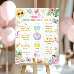 Affiche Panneau d'étape de fête d'été pour fille One in th