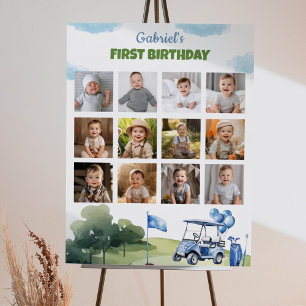 Affiche Panneau d'étape photo d'anniversaire pour garçon d