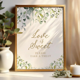Affiche Panneau d'eucalyptus verdure mignonne L'amour est