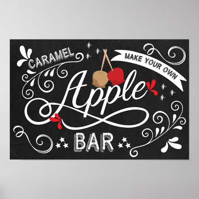 Affiche Panneau d'événement Caramel Apple Bar (Devant)
