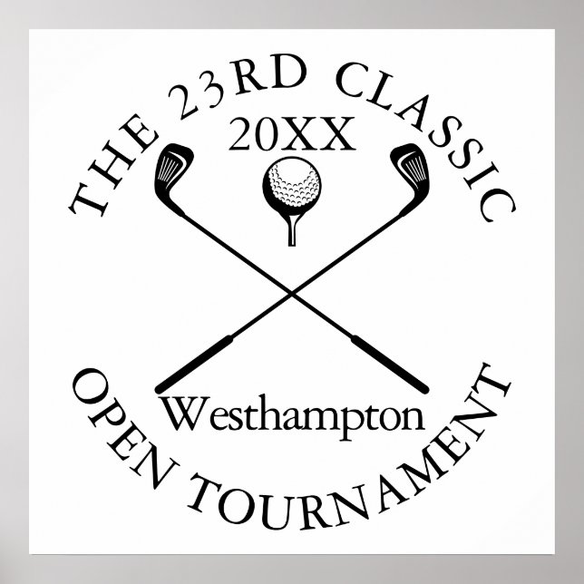 Affiche Panneau d'événement classique de tournoi de golf (Devant)
