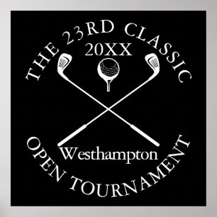 Affiche Panneau d'événement classique de tournoi de golf
