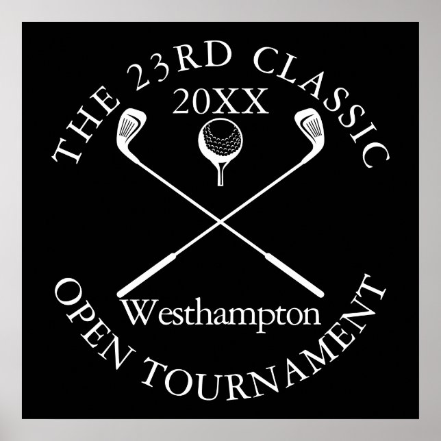 Affiche Panneau d'événement classique de tournoi de golf (Devant)