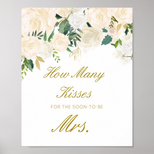 Affiche Panneau devinez combien de baisers pour bientôt Mm (Devant)